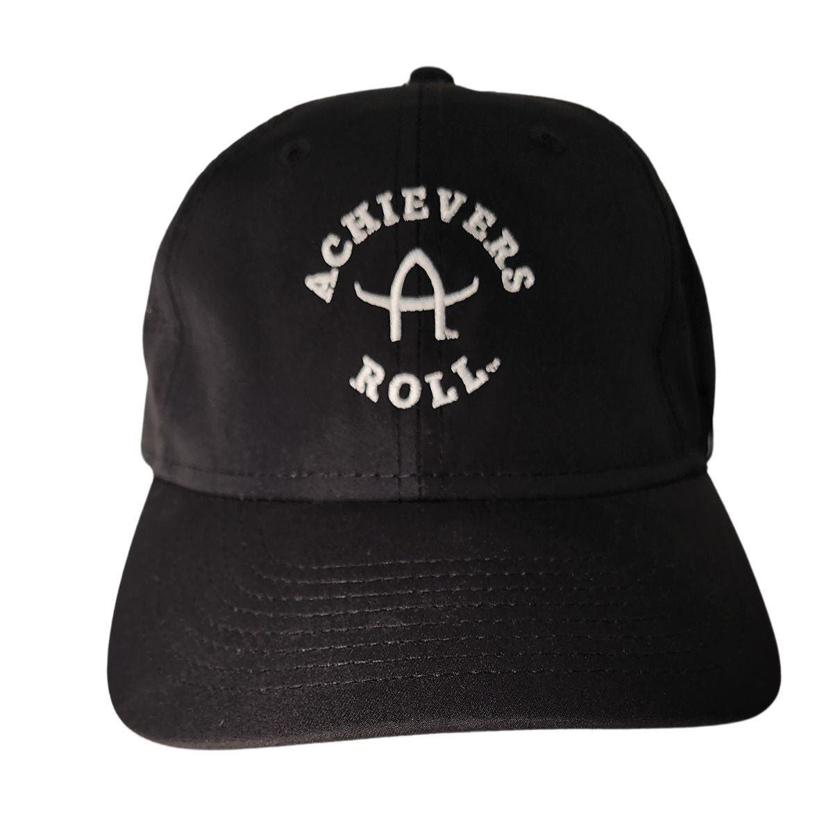 ACHIEVERS ROLL HAT BLACK WITH WHITE LETTERS