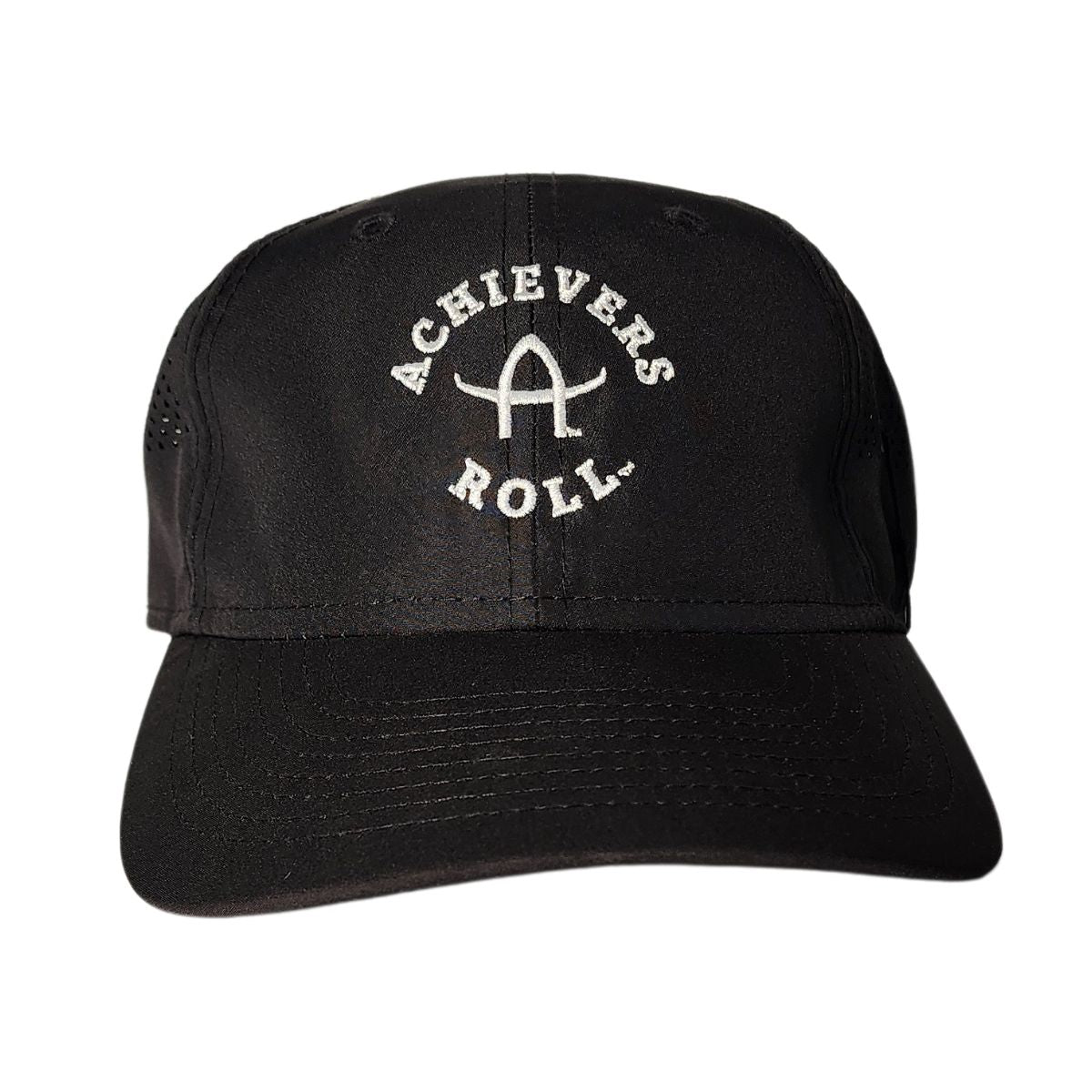 ACHIEVERS ROLL HAT BLACK WITH WHITE LETTERS